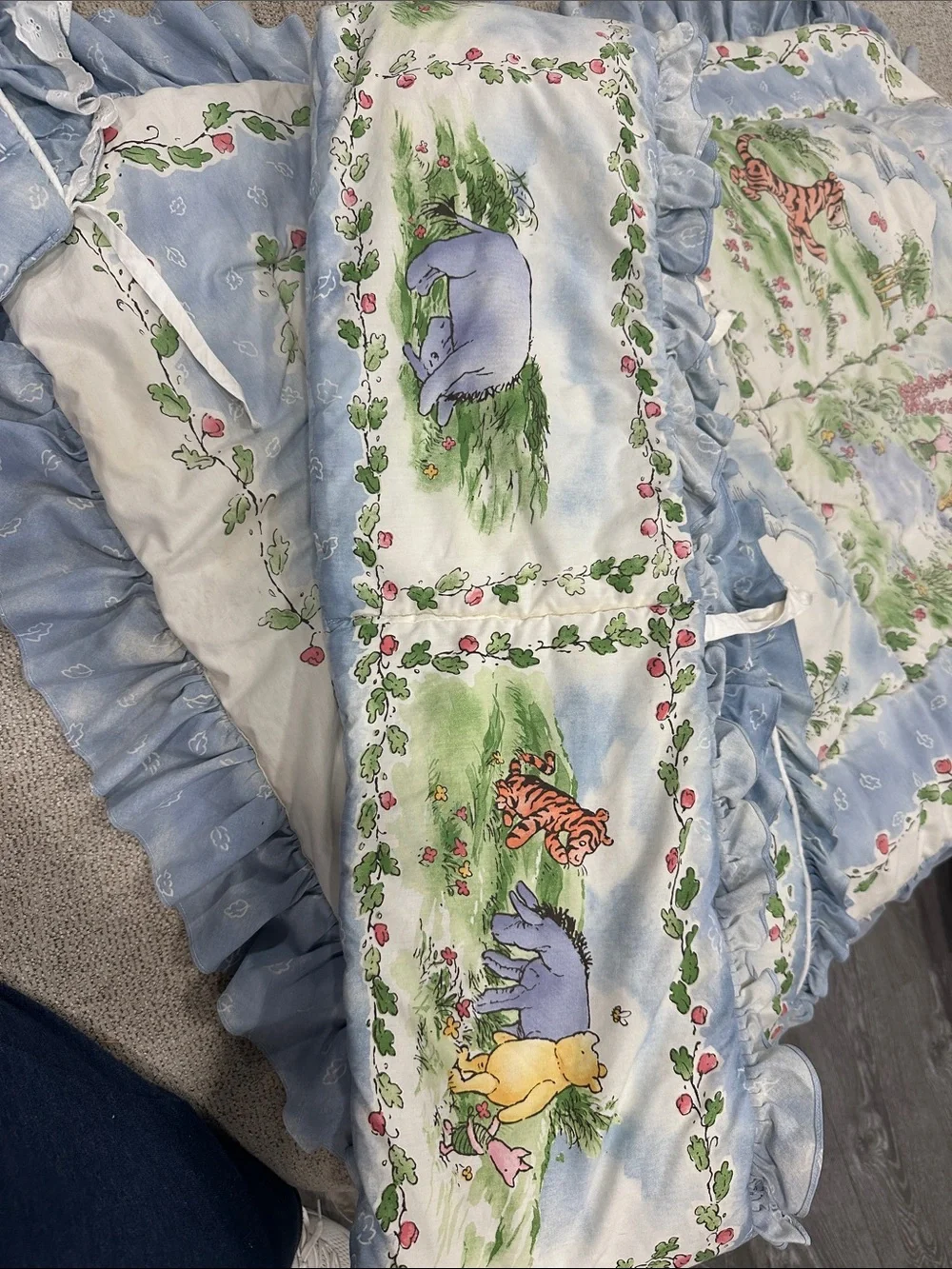 Classic Winnie the Pooh Blue Printed Comforter - Pooh & Piglet